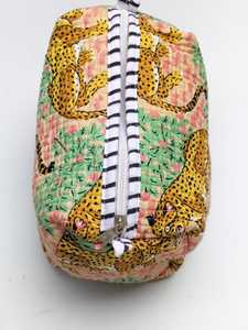 Small Zipper Closure Cute Boho Style Eco-Friendly Waterproof Medium Capacity Makeup <b>Kit</b> Pouch Case with Block Print - Product Image 2