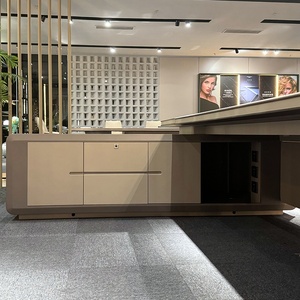 Modern Luxury Executive <b>Desk</b> High Gloss <b>Large</b> Office Table Eco Friendly Wooden Boss Director Studio Workstation Furniture Set - Product Image 4