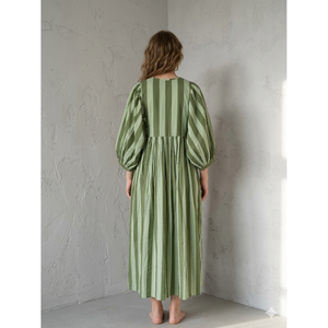 Light Green <b>Boho</b> Maxi <b>Dress</b> Diamond Decoration Empire Slits Breathable Fabric XS for <b>Summer</b> Holidays Club Dinner Celebrations - Product Image 2