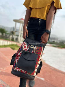 Sac à dos fait main en cuir Jacquard Offre Spéciale sac à dos en cuir véritable unisexe multi-usage nouveau sac Design Vintage produit en vrac en gros - Product Image 3