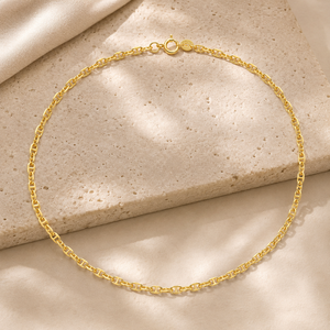 925 Sterling Silber Vergoldete Kreuzschliff-<span class=keywords><strong>Rizi</strong></span>-Gliederkette Halskette 45cm 4,5g Federringverschluss 60mm Drahtdurchmesser - Product Image 2