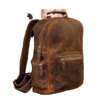 Grand sac à dos vintage en cuir marron pour ordinateur portable, étanche, fermeture à glissière Old School, pour voyage universitaire, usage extérieur pour hommes et femmes