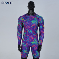 Maillot de compression à manches longues personnalisé par sublimation pour MMA, BJJ, grappling, avec ensemble de rashguards de Jiu Jitsu