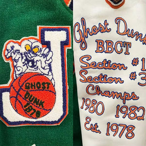 Veste universitaire personnalisée en gros pour hommes, veste de baseball en cuir, fabrication de vestes universitaires, broderie, vestes pour hommes - Product Image 2