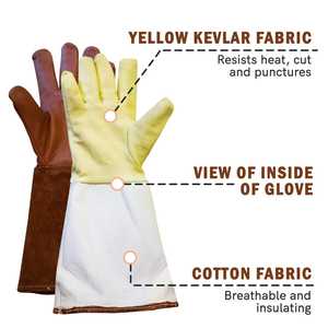 Guantes de deshierbe de jardinería de cuero genuino para hombres a prueba de espinas Uso informal al aire libre Diseño transpirable ecológico - Product Image 5