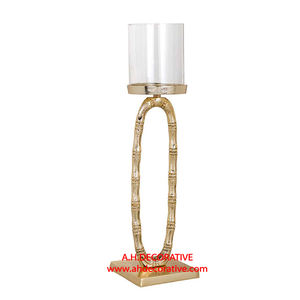 Bougeoir élégant en aluminium doré avec motif de feuilles T Light Set de décoration d'éclairage de Noël de luxe 2 pièces et décoration intérieure - Product Image 6