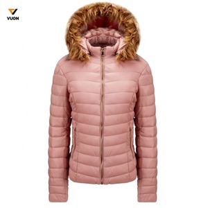 Hiver Plus Size Logo personnalisé Slim Fit Long Sleeve Ladies Down Coats Outdoor Down Jacket Fashion Women with Fur Puffer Jackets - Product Image 4