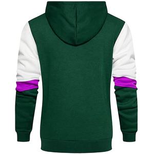 Sweat à capuche en molleton avec fermeture éclair pour hommes Sweat à capuche en coton à blocs de couleurs avec cordon de serrage pour hommes avec poche kangourou - Product Image 6
