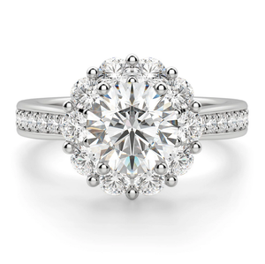 Anillo de compromiso de Halo de Moissanite de corte redondo brillante para bodas y fiestas Exportar desde la India - Product Image 1