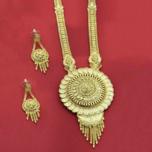 ขายส่งแฟชั่น14K 18K 24K สร้อยคอยาวที่เต็มไปด้วยทองคำ, เครื่องประดับแบบดั้งเดิม, ชุดเครื่องประดับออกแบบดอกไม้ชุบทองไมโคร - Product Image 1