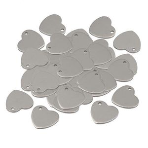 VELURA 2x50Pc Pendentifs en métal en forme de cœur plat, vierges, pour la fabrication de bijoux, étiquettes en métal vierges, pendentifs, perles - Product Image 1