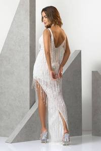 Vestido de fiesta de noche con patrón Floral Antiestático de lujo vestido de cóctel de cuerpo largo bordado de lentejuelas sin mangas de alta calidad - Product Image 3