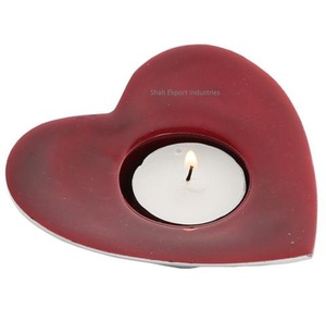 Vente chaude Métal Photophore Bougeoir Forme De Coeur pour La Maison et De Mariage Décoration Bleu Ciel Couleur Photophore Titulaires - Product Image 4