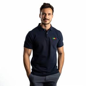 T-shirt à manches courtes pour homme en tissu tricoté polyester/coton de haute qualité, style sportif, boutons sur le devant, impression de logo personnalisé, séchage rapide - Product Image 5