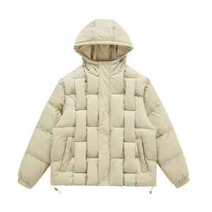 2025 New Arrival Men's Winter Canvas Puffer Jacket with Stand Collar Front Logo Quick Dry & Breathable Windproof <b>Padded</b> - Product Image 3
