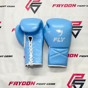 Guantes de Boxeo de Cuero 100% Originales de Alta Calidad, Hechos en Pakistán, Guantes de Boxeo para Hombre Más Vendidos, Color Azul - Product Image 1