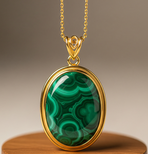 Chaîne délicate en argent Sterling 925 pendentif en forme de goutte de malachite naturelle pendentifs de mode en cristal de guérison minimaliste pour cadeaux - Product Image 5