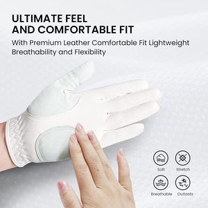 Gants de golf anti-rétrécissement Cabretta avec technologie BALL imprimés doigts extensibles respirants gants de golf en cuir confortables - Product Image 6