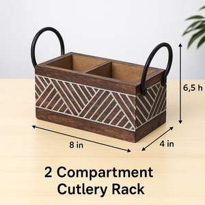 Nouvelle arrivée Porte-couverts en bois élégant avec texture naturelle idéal pour les réceptions de mariage et les réceptions à la maison - Product Image 2