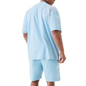 Ensemble de jogging d'été personnalisé deux pièces pour hommes, ensemble court personnalisé, 100% coton molleton, t-shirt uni et shorts pour hommes - Product Image 4