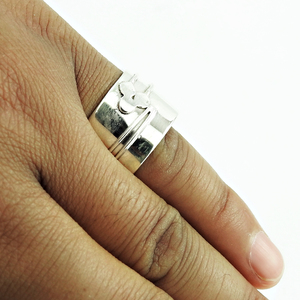 Pouce Style Forme Ronde Bague Bague En Argent Sterling 925 Bohème Bijoux Faits À La Main En Gros Usine Prix En Vrac Fournisseurs Inde - Product Image 2