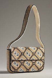 Mini sac à main brodé avec perles et bandoulière, couture et couture - Product Image 3
