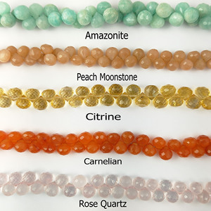 ลูกปัดอัญมณีธรรมชาติแบบหลวมลูกปัดทรงหัวหอมสำหรับทำเครื่องประดับลูกปัดแบบเหลี่ยมเพชรพลอยเส้นเล็กๆขายส่ง - Product Image 2