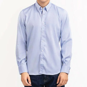 Chemise respirante de haute qualité 100% coton et Polyester pour homme chemises solides - Product Image 4