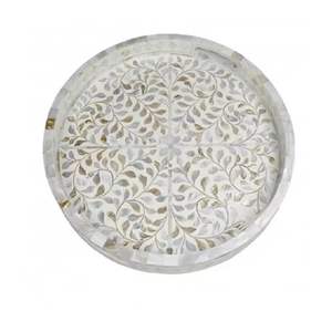 Nouveau design fait à la main en résine et incrustation d'os de buffle naturel plateau de service de fruits écologiques plateau de vaisselle de service de fruits secs - Product Image 2