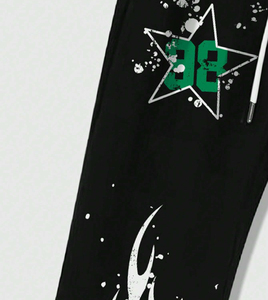 Personalizado DTG impreso al por mayor 100% tela de algodón para Flare apilado pantalones de hombre lavado algodón polar acampanado pantalones de sudor para los hombres - Product Image 5