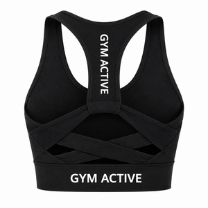 <b>Women</b> <b>Black</b> Racerback High Support Seamless Spandex/Nylon Sports Bra <b>Crop</b> <b>Top</b> Custom Gym Activewear Workout Fitness Yoga - Product Image 6