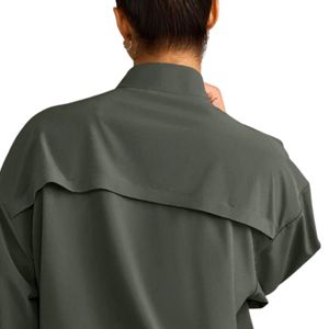 Chaqueta Cortavientos de Nailon para Mujer, con Cierre Completo, Cuello Alto, Transpirable, Resistente al Agua y al Viento, Ligera, Ideal para Yoga y Running - Product Image 3