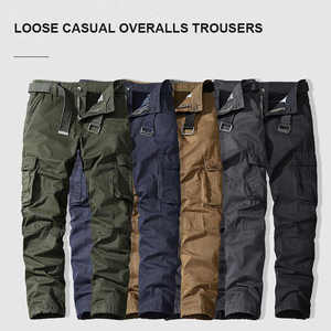 กางเกงทำงานของผู้ชายกางเกงแบบปักลายผ้าแห้งเร็วใช้ปักลายผ้าแคนวาสเอวปานกลางตรงโลโก้ได้ตามต้องการ - Product Image 5