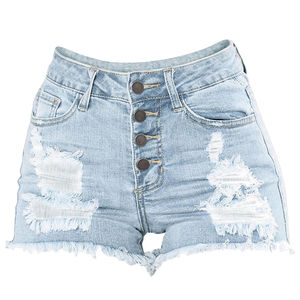 Nouveaux shorts en jean décontractés vintage à boutons taille mi-haute pour femmes, personnalisés, 2025, nouveau modèle léger, 100% coton - Product Image 1