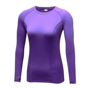 Camiseta de compresión para mujer 2025, camiseta atlética de manga larga para correr y Yoga personalizada, camisetas de entrenamiento para mujer - Product Image 1