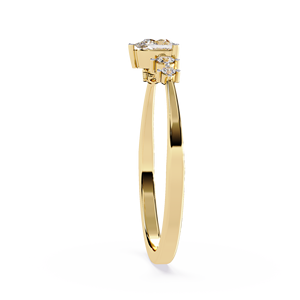 Pear-shaped Natural diamond five-stone cluster setting 18K Solid Gold <b>Stacking</b> <b>Ring</b> Minimalist Engagement Gift <b>Ring</b> - Product Image 4