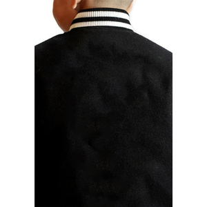 Fabricant OEM, veste de baseball varsity pour enfants de haute qualité, personnalisée, imperméable, broderie en chenille, manches en cuir pour l'hiver - Product Image 4