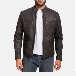 Nouvelles vestes en cuir Nouvelle arrivée Veste Slim Fit pour homme - Product Image 3