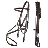 Figurine de saut de cheval en cuir traditionnel à la mode 8 bride casque rembourré doux avec produits de cheval personnalisables extra confortables
