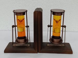 Serre-livres Minuterie De Sable Brun Serre-livres En Bois Bibliothèque De Collection Serre-livres Support de Livre de Bureau Bureau Décoration - Product Image 5