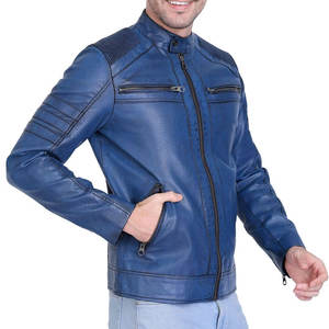 2025 Pakistan Manufacturer's Latest Style Men's Winter Warm Leather Jacket Customized Logo Printed with <b>Stand</b> Collar - Product Image 2