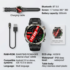 Montre connectée Sower HT30, écran AMOLED rond de 1,7 pouce, étanche IP68, tracker de fitness, montre de sport unisexe - Product Image 2