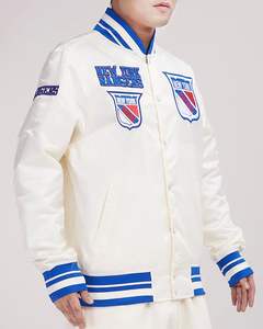 Veste universitaire en satin rétro pour homme - Product Image 2