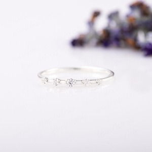 Anillo clásico, joyería para mujer, joyería de estilo bohemio de plata, Plata de Ley 925, Topacio blanco, piedras preciosas, anillo hecho a mano, regalo para esposa - Product Image 2