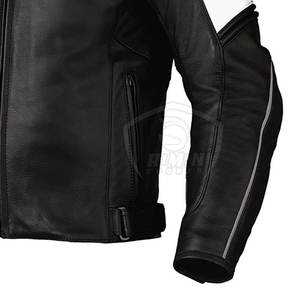 Veste de course de moto en cuir à prix de gros avec surpiqûres, veste de moto en cuir véritable très vendue - Product Image 4