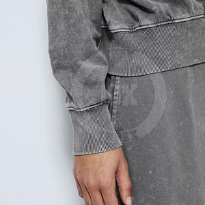 OEM Mujeres Acid Wash Jogger Set Sudadera con capucha y pantalones de chándal de moda Mujeres 2PC Acid Wash Chándal con cintura elástica - Product Image 6