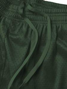 Short en maille de gymnastique décontracté solide et élégant pour hommes, short d'entraînement confortable pour les sports d'été, la course à pied, avec poche, taille moyenne, teint uni - Product Image 5