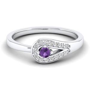 แหวนหมั้น REYES รุ่นใหม่ล่าสุด เงินแท้ 925 ประดับโมอิสซาไนต์ สำหรับผู้หญิง ทรงกลม ประดับพลอยอเมทิสต์ ขายส่งเครื่องประดับคุณภาพสูง - Product Image 1