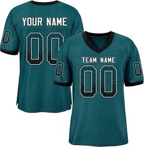 Venta al por mayor de camisetas de fútbol americano OEM personalizado nombre del equipo Logo números malla de poliéster secado rápido sublimación impresión deportes - Product Image 5