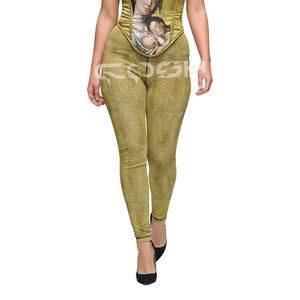 Leggings de yoga pour femmes, taille haute, en maille unie, extensible dans les quatre sens, respirant, léger, taille élastique, bas de mode, fabricant - Product Image 6